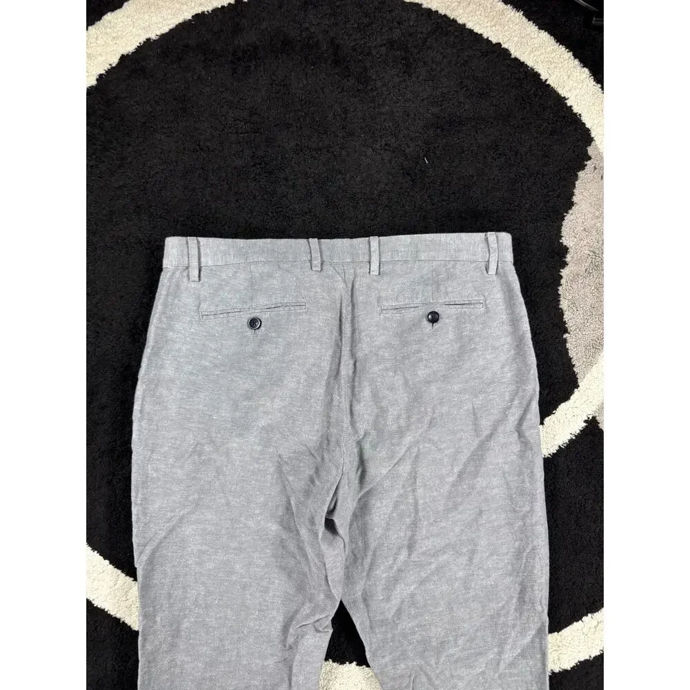 Banana Republic Pants Mens 33x32 Gray Linen Kentfield Pant Blend Casual Beach